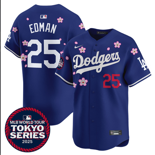 Men Los Angeles Dodgers #25 Edman Tokyo Series 2025 blue Limited Stitched Jersey->los angeles dodgers->MLB Jersey